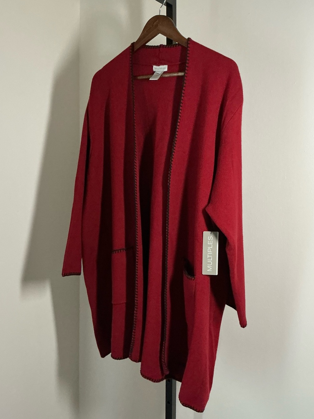 🆕 Multiples | Knit 3/4 Sleeve Open-FrontSolid Long Sweater Cardigan - Picture 2 of 11
